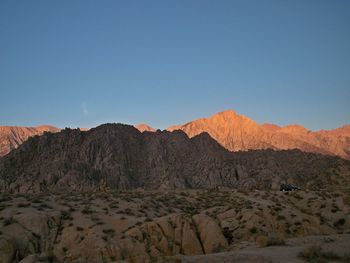 Scenic view of mountains against clear sky