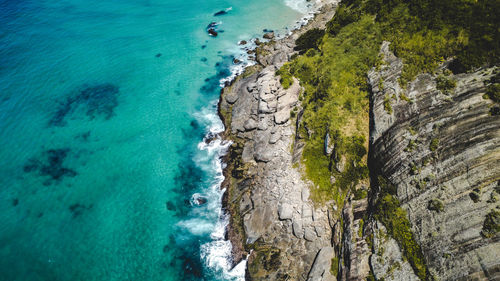 High angle view of beach