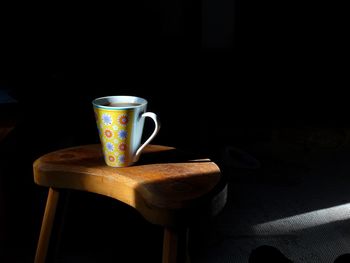 Coffee cup on table