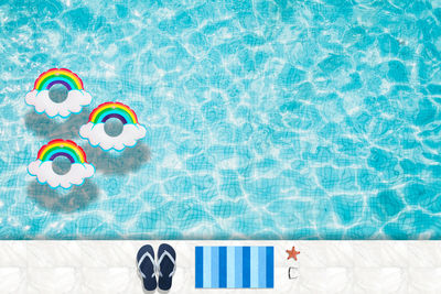 High angle view of swimming pool