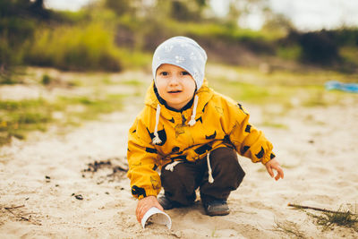 Portrait of boy smiling