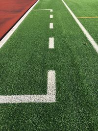 High angle view of markings on playing field