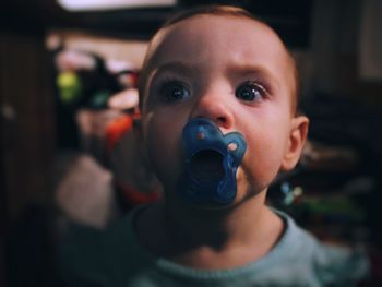 Close-up portrait of cute boy