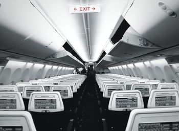 Interior of airplane