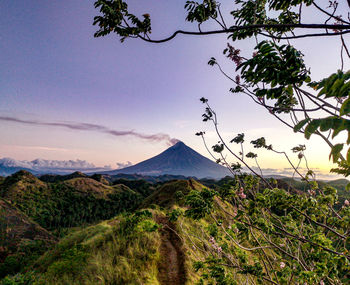 View of landscape against cloudy sky