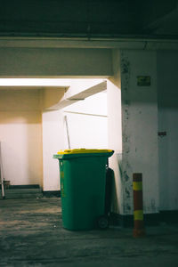 Table and chairs in building