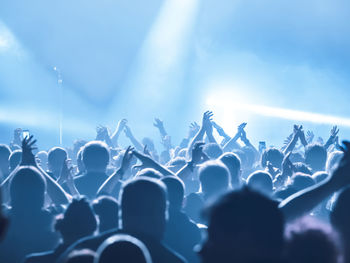 Rear view of crowd enjoying during music concert