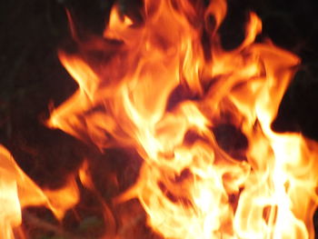 Close-up of bonfire at night