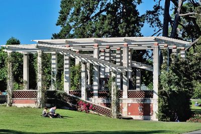 Built structure by building against sky