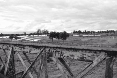 Railroad tracks against sky