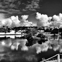 View of river against cloudy sky