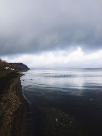 View of sea against cloudy sky