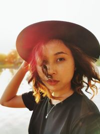 Close-up portrait of young woman