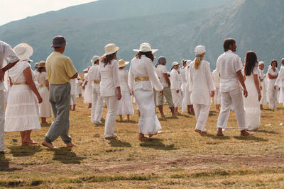 Group of people on field