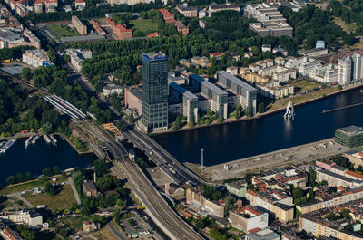 High angle view of district in berlin