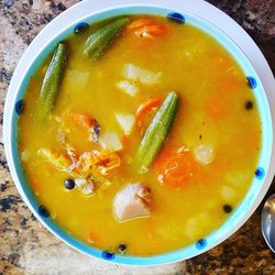 Close-up of soup in bowl