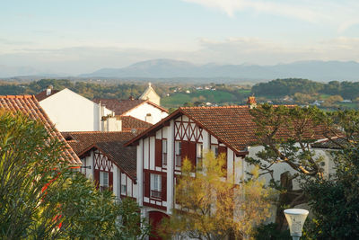 High angle view of townscape against sky