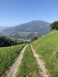 Scenic view of landscape against clear sky