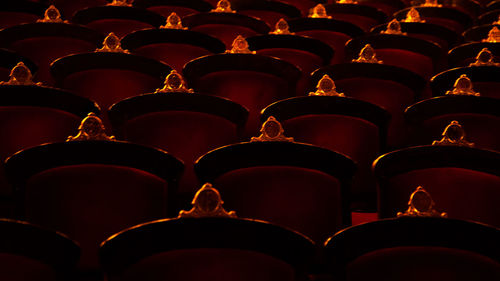 High angle view of empty chairs