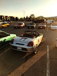 View of traffic on city street