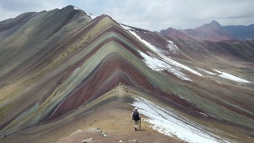 Scenic view of mountain range against sky