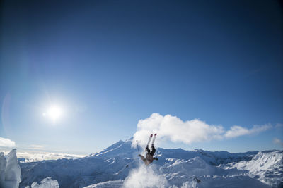 Man skiing in backcountry at mt. baker, washington