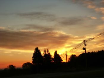 Scenic view of landscape against sky at sunset