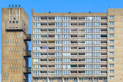 Low angle view of building against clear sky