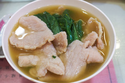 Close-up of soup in bowl