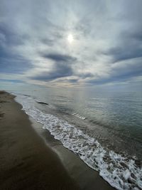 Scenic view of beach against sky
