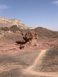 Rock formations in desert against sky