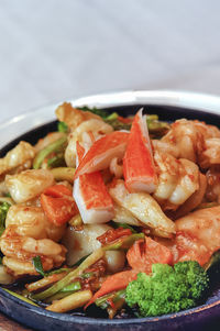 Close-up of meal served in plate