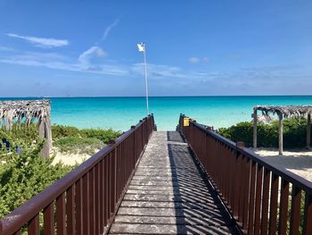 Scenic view of sea against sky from the wooden bridge at cayo santa maria cuba 