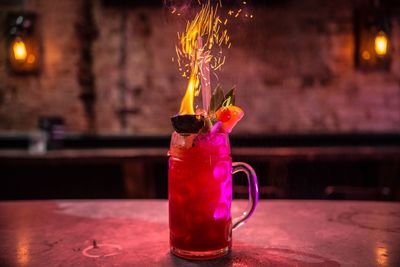 Close-up of drink on table