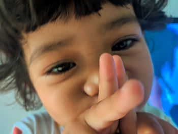 Close-up portrait of cute boy