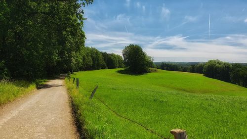 Scenic view of land against sky