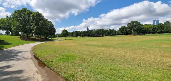 Scenic view of field against sky