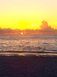 Dramatic sky over sea during sunset