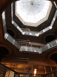 Low angle view of skylight in building