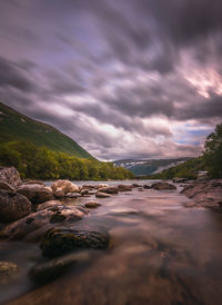 Scenic view of river against sky