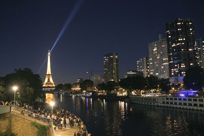 Illuminated city at night
