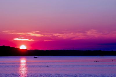 Scenic view of sea against sky at sunset