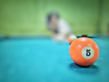 Close-up of ball on table