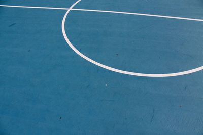 High angle view of basketball court