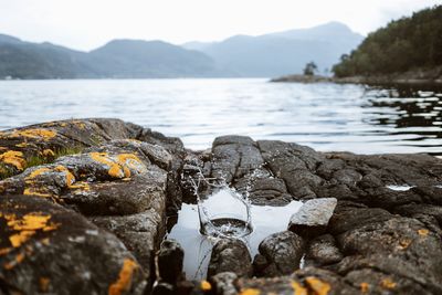 Scenic view of lake against mountain