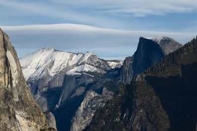 Panoramic view of mountain range against sky