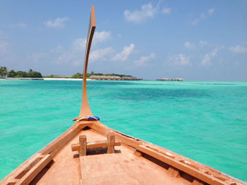 View of sea against blue sky