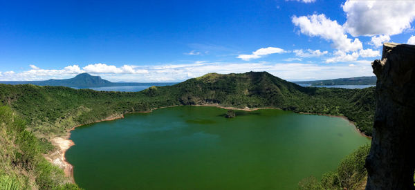 Panoramic view of lake against sky