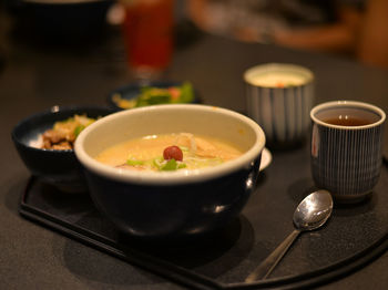 Close-up of soup in bowl