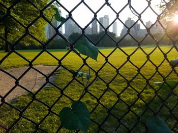 Chainlink fence on chainlink fence